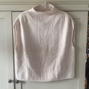 THML Cream Sleeveless Ribbed Mock Neck Sweater XS NWT - Fast Shipping!